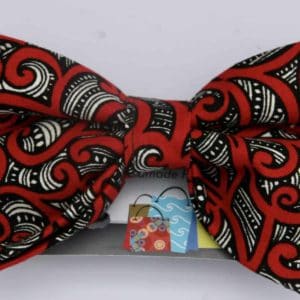 Dog Bow Tie-Red Maori Design