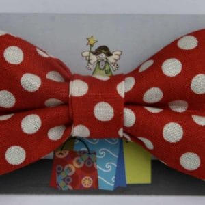 Dog Bow Tie-Red with White Spots